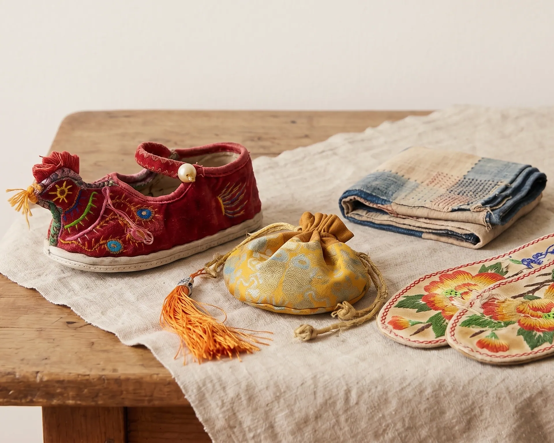 Handmade textile work connected to the grandmother's story