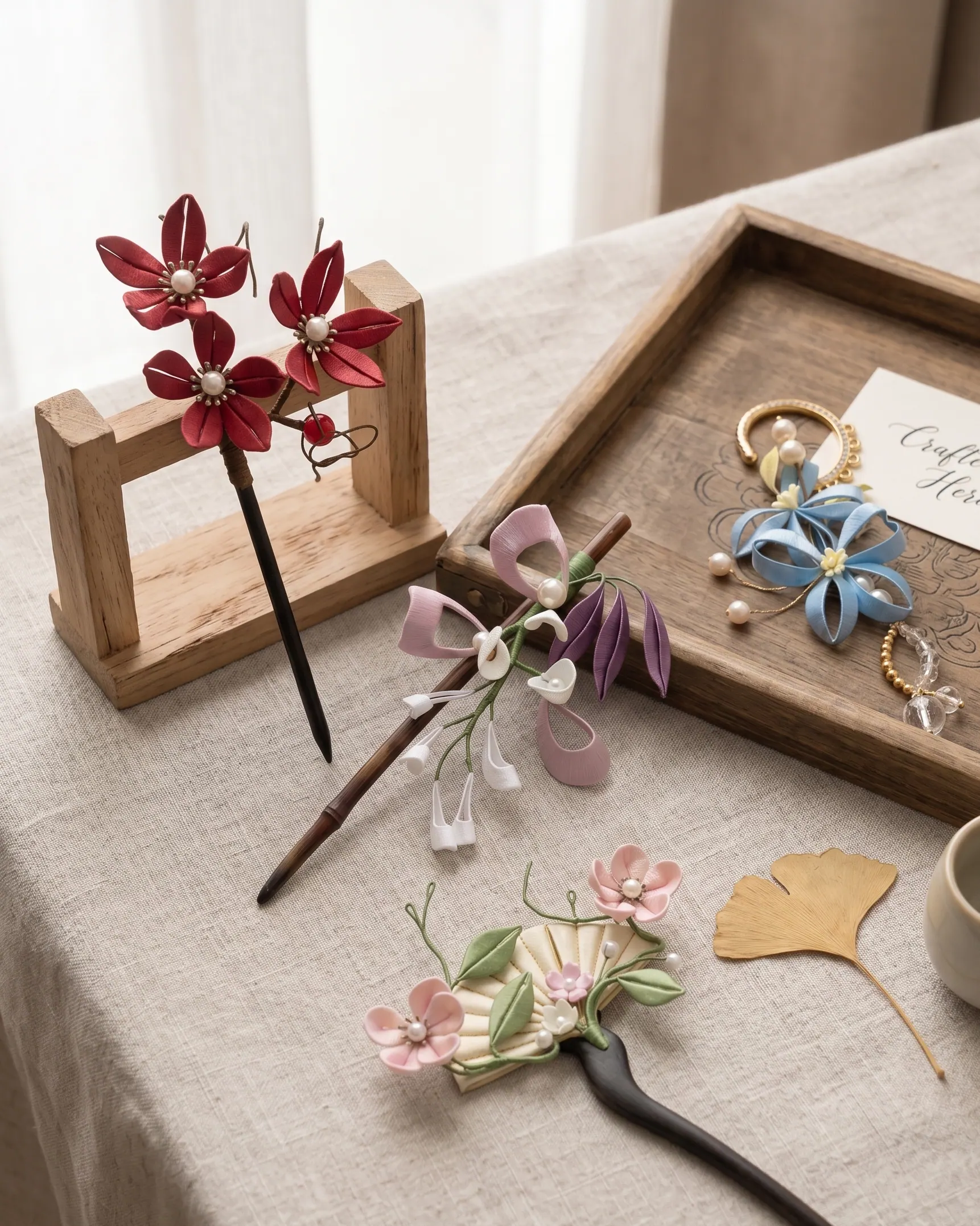 Silk-Wrapped Hair Accessories — 缠花发饰 — view 2