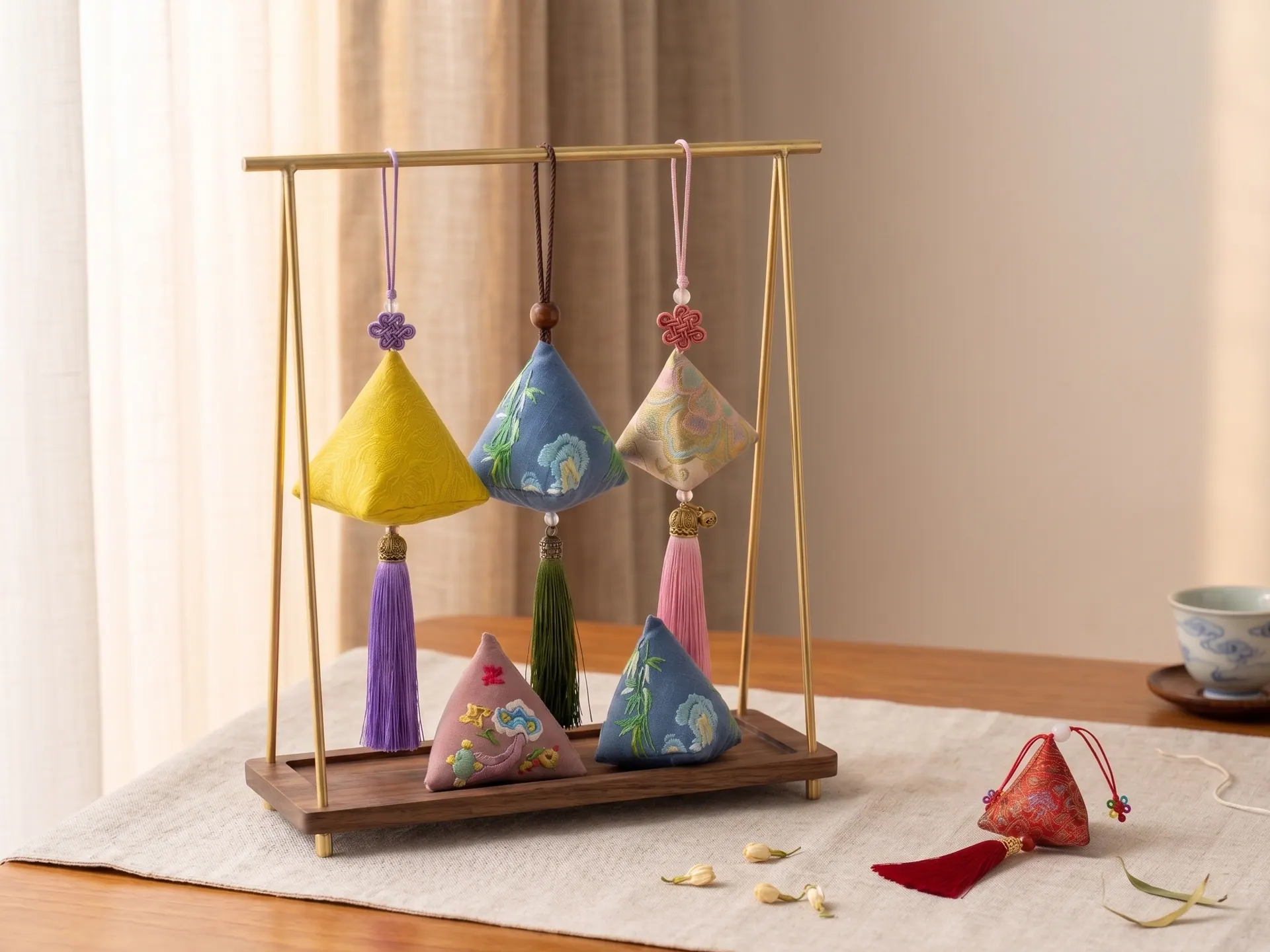 Auspicious Pyramid Sachet — 锦粽香包
