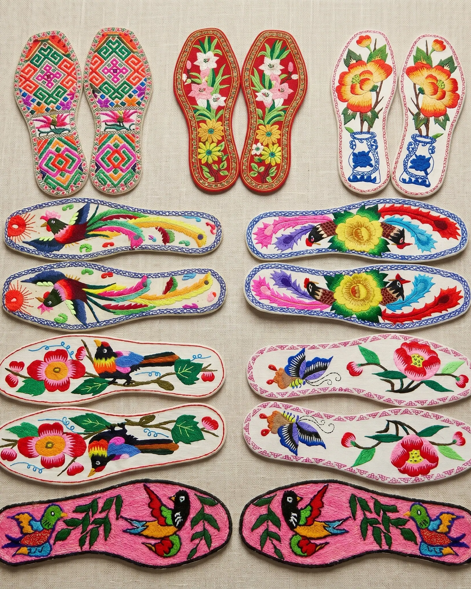 Hundred Flowers Insole — 百花绣鞋垫 — view 3